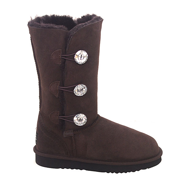 Crystal Button Wraps Ugg Boots Chocolate