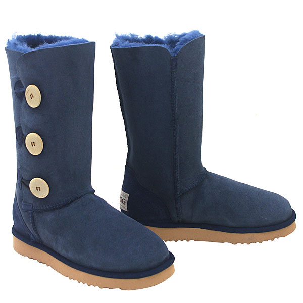 Tall Three Button Wraps Ugg Boots Navy