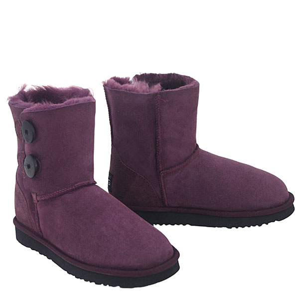 Two Button Wraps Ugg Boots - Plum