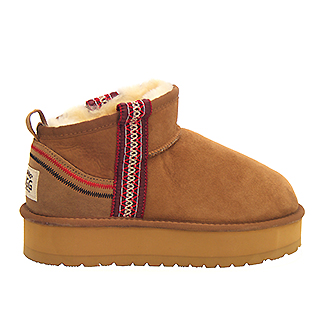 Boho Mini Platform Ugg Boots – Chestnut
