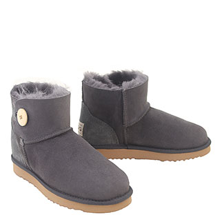 Button Wraps Mini Ugg Boots - Grey