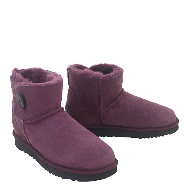 Button Wraps Mini Ugg Boots - Plum