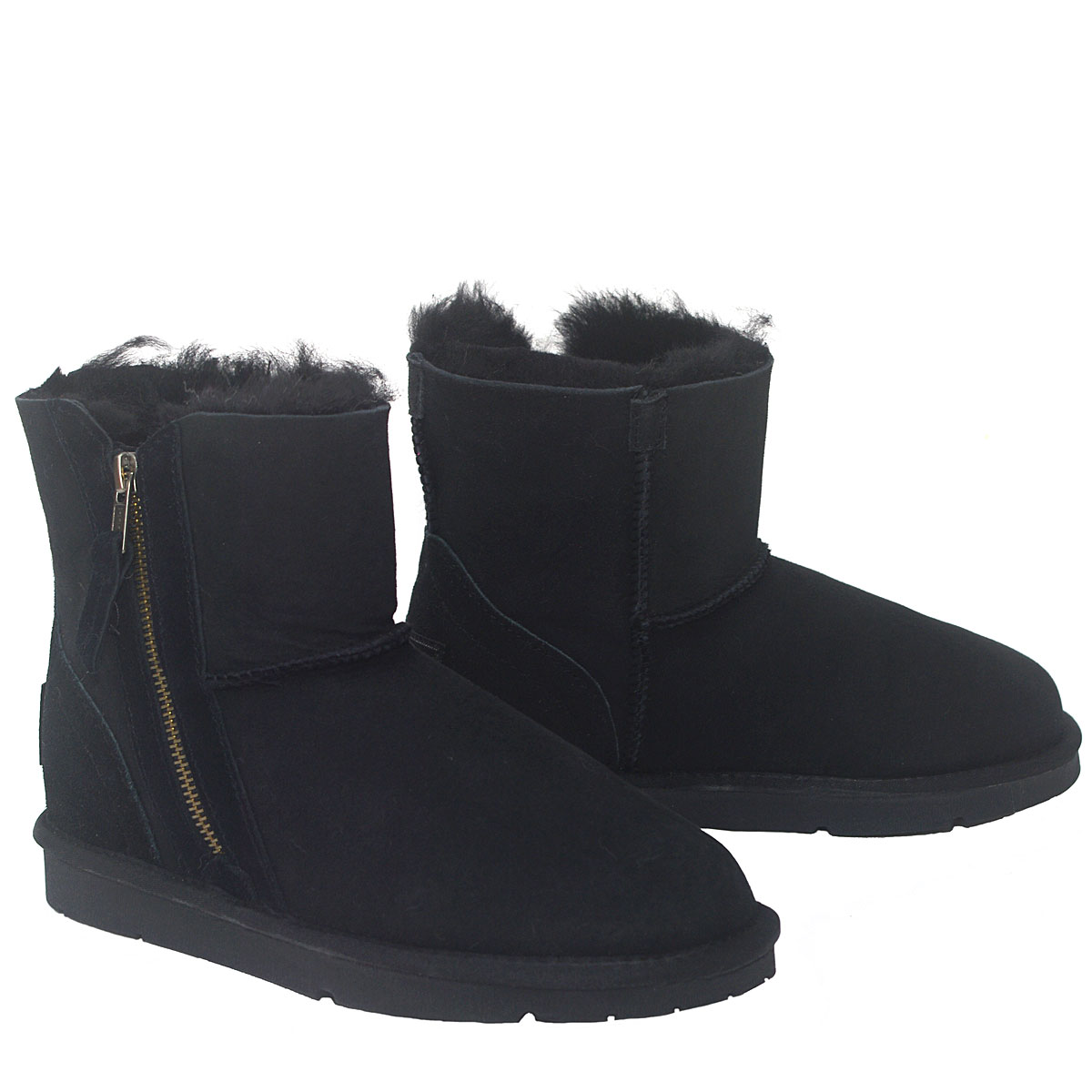 Classic Mini Zip Ugg Boots - Black