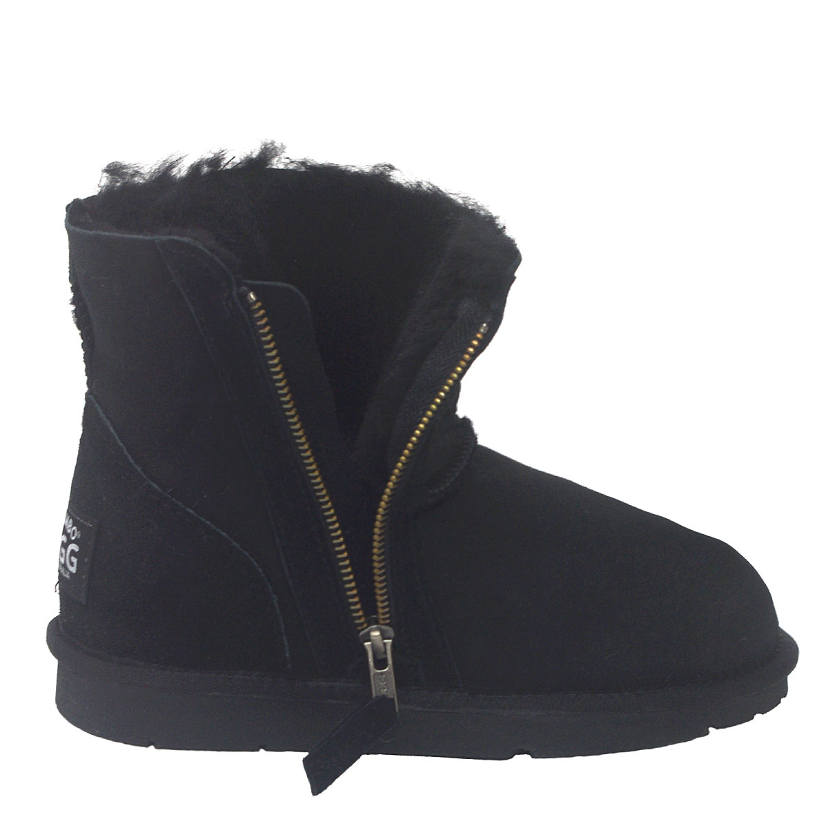 Classic Mini Zip Ugg Boots - Black