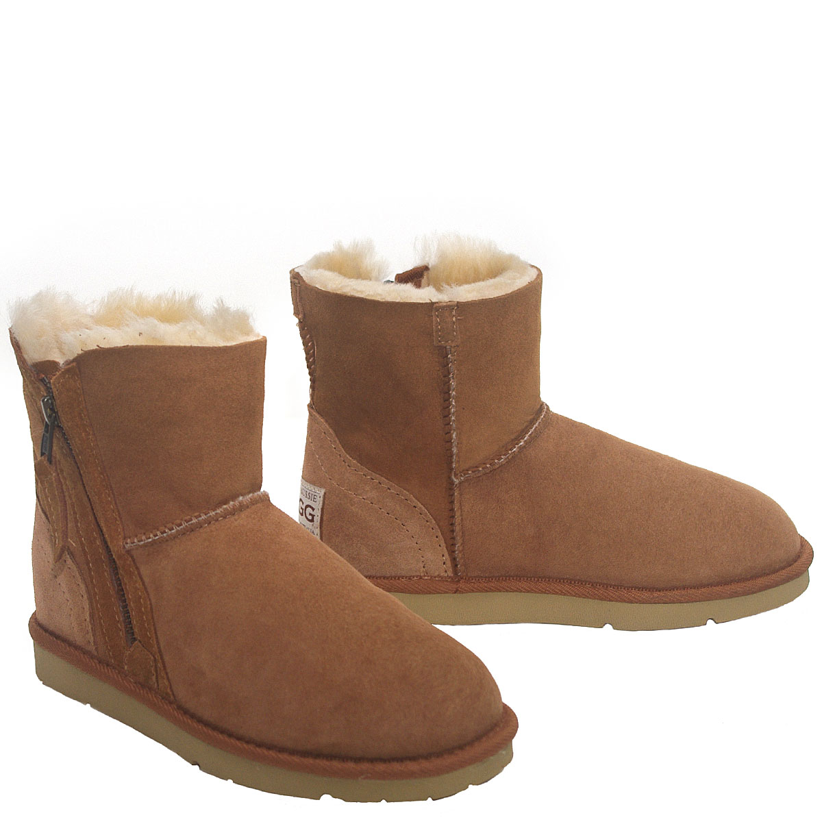 Classic Mini Zip Ugg Boots - Chestnut