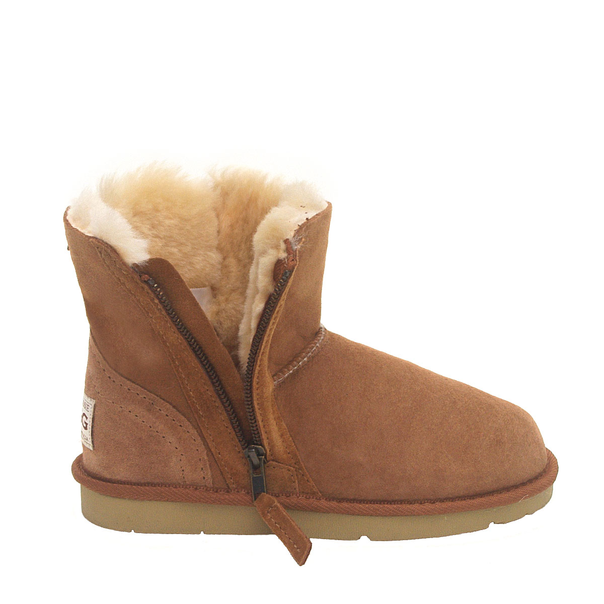 Classic Mini Zip Ugg Boots - Chestnut