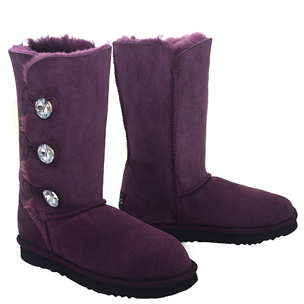 Crystal Button Wraps Ugg Boots Plum