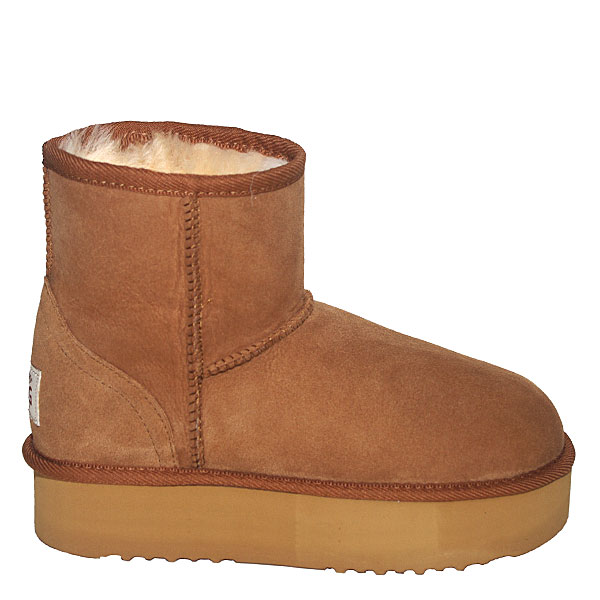 Deluxe Platform Mini Ugg Boots - Chestnut