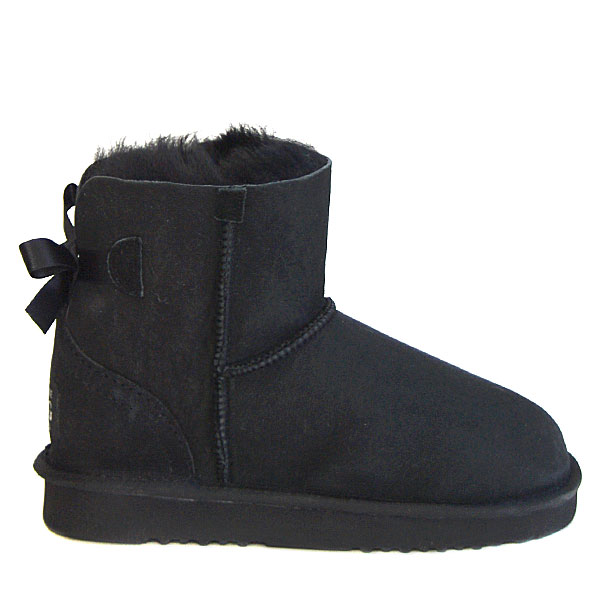 Mini Metro Bow Ugg Boots - Black