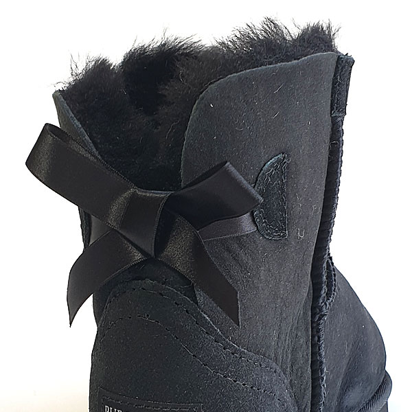 Mini Metro Bow Ugg Boots - Black