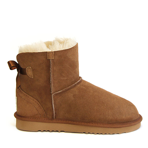 Mini Metro Bow Ugg Boots - Chestnut