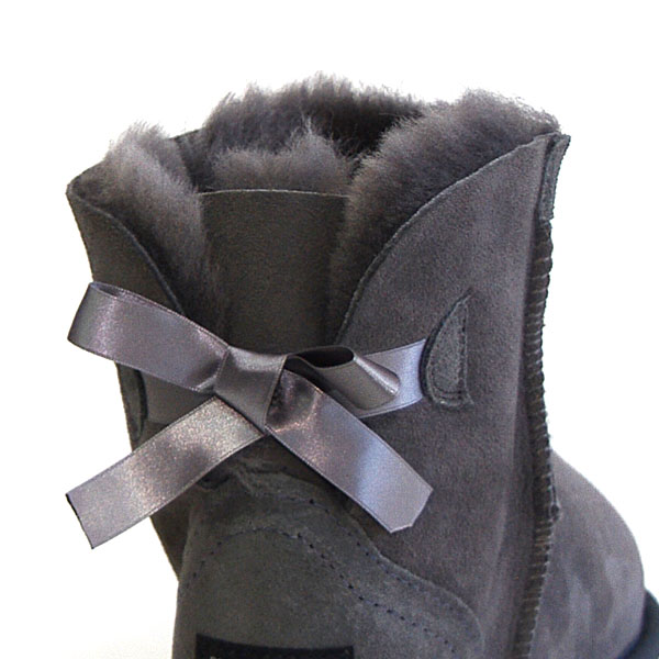 Mini Metro Bow Ugg Boots - Grey
