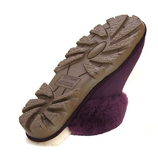 Luxe Ridge Sheepskin Scuffs Plum