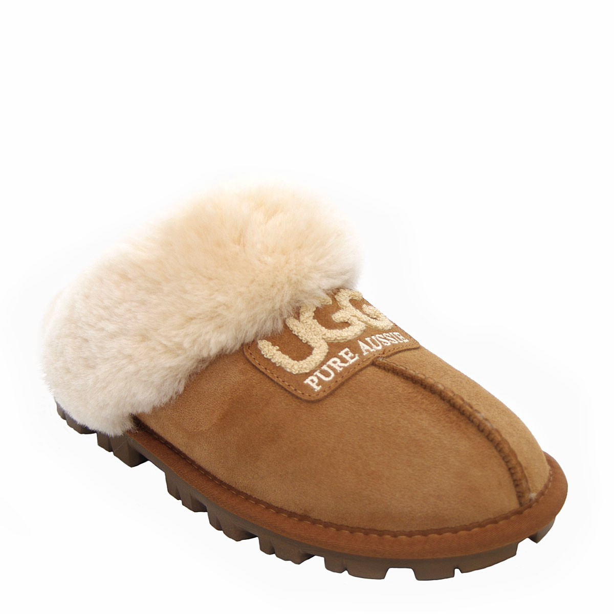 Ridge Signature Sheepskin Scuffs Chestnut