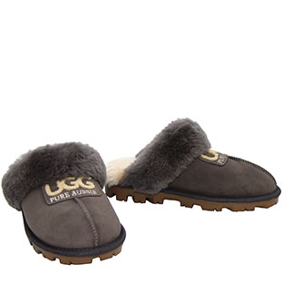 Ridge Signature Sheepskin Scuffs Grey