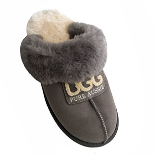 Ridge Signature Sheepskin Scuffs Grey