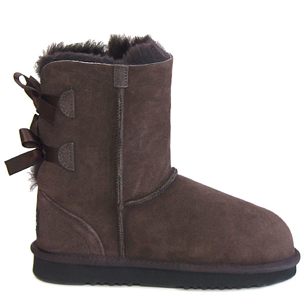Short Metro Bow Ugg Boots - Chocolate