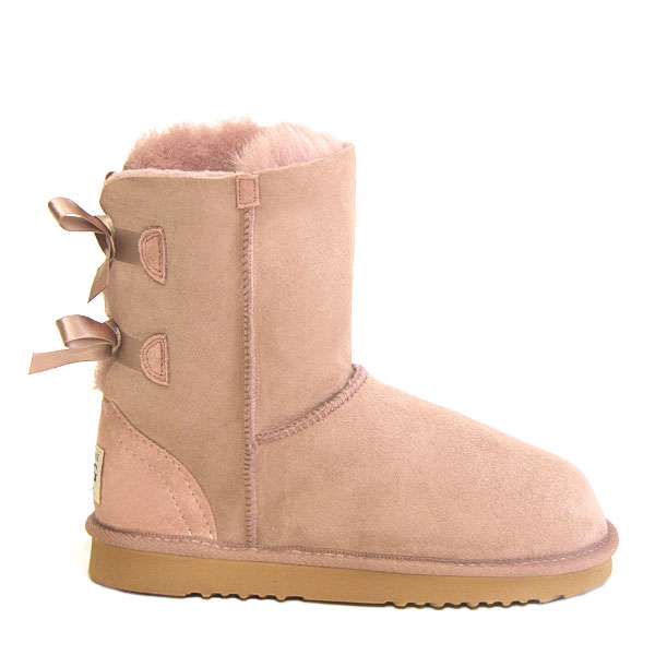 Short Metro Bow Ugg Boots - Pink - Last Pair