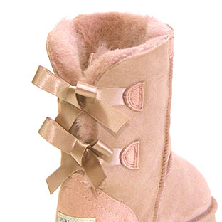 Short Metro Bow Ugg Boots - Pink