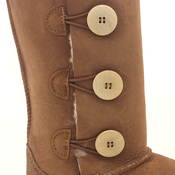 Tall Three Button Wraps Ugg Boots Chestnut