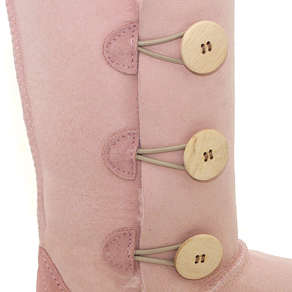 Tall Three Button Wraps Ugg Boots Pink