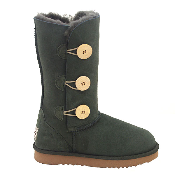 Tall Three Button Wraps Ugg Boots Khaki