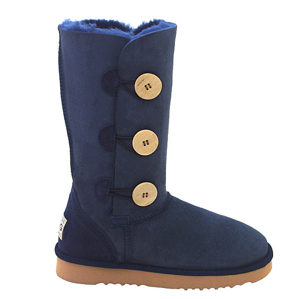 Tall Three Button Wraps Ugg Boots Navy