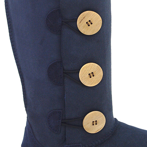 Tall Three Button Wraps Ugg Boots Navy