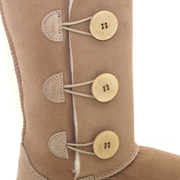 Tall Three Button Wraps Ugg Boots Sand