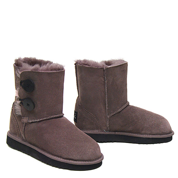 Two Button Wraps Ugg Boots - Mink