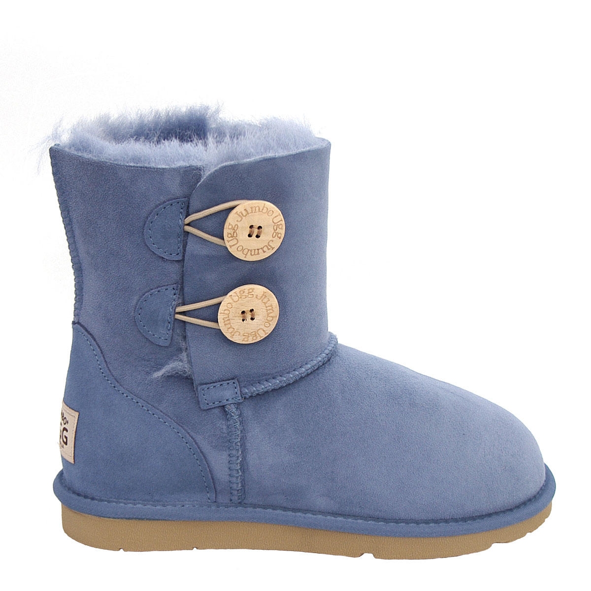 Two Button Wraps Ugg Boots - Slate Blue