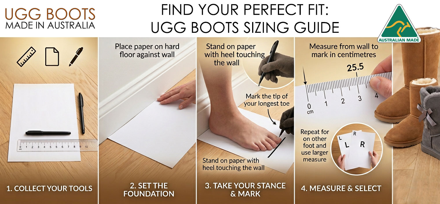 Our complete Australian sizing guide covers how to measure your foot