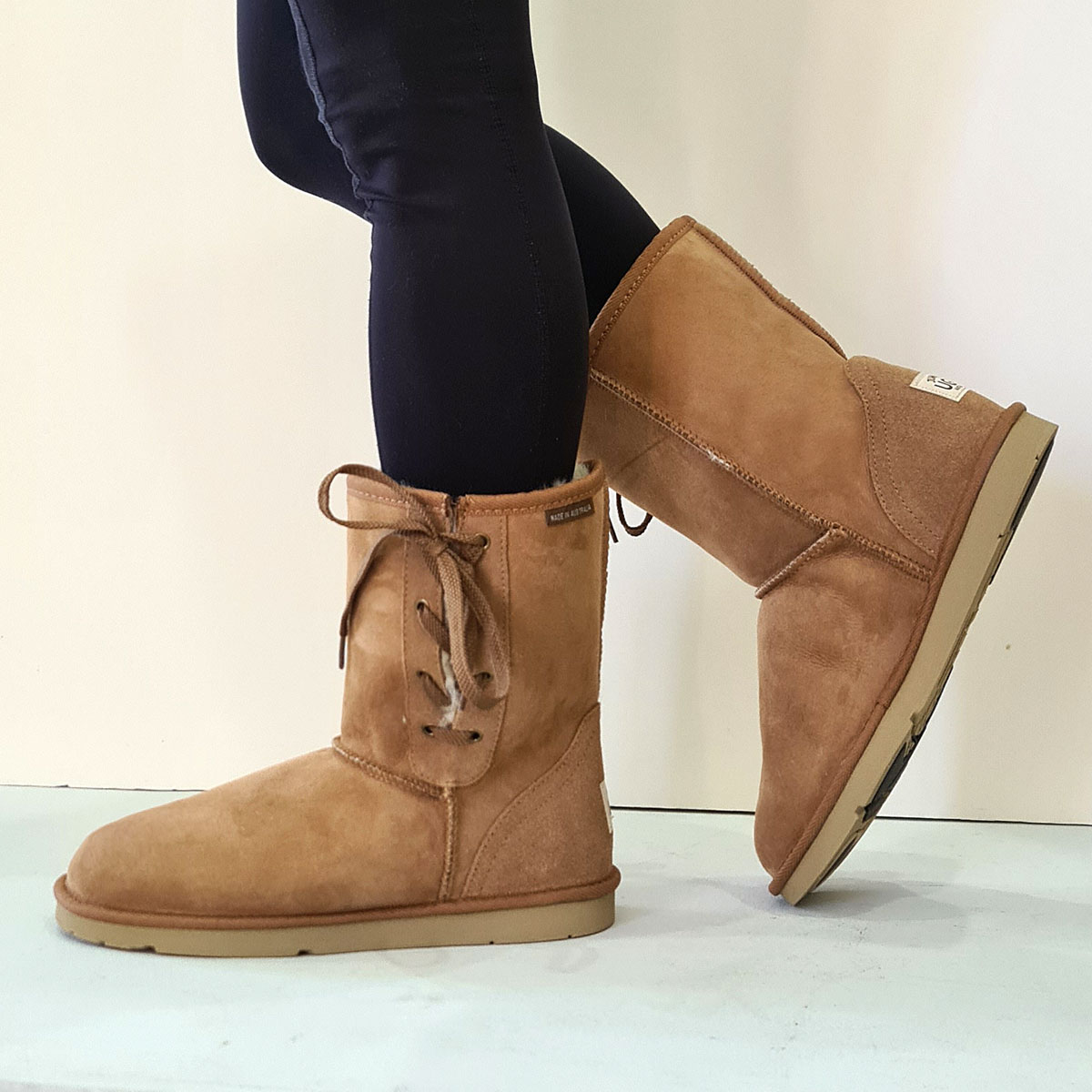 This design adds a bit of edge to the traditional silhouette, with the added benefit of ankle support and extra flexibility