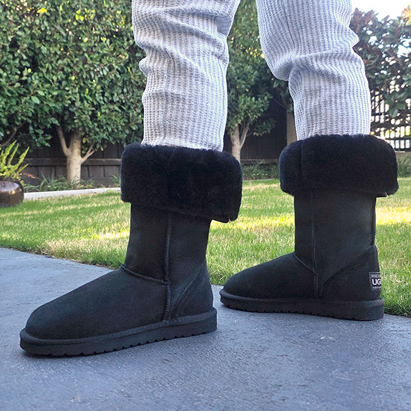 Shop our black Ugg Boots — a timeless shade that never goes out of fashion, handcrafted in Australia for enduring style and comfort